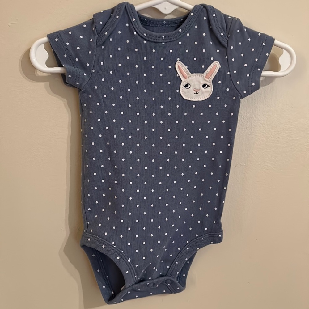 Carter's polka dot bunny onesie 3M
